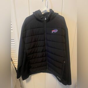 Buffalo Bills Black Hooded Puffer Jacket with Logo